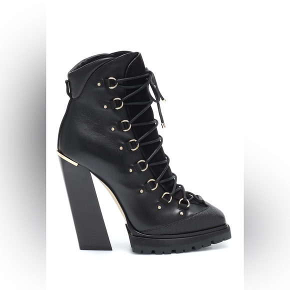 Jimmy Choo Madyn 130 Leather Ankle Square Toe Heel Boots W / Box Size 36.5 EUC - Picture 3 of 14